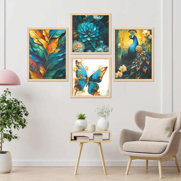 SET OF 4 DIGITAL WALL PAINTING