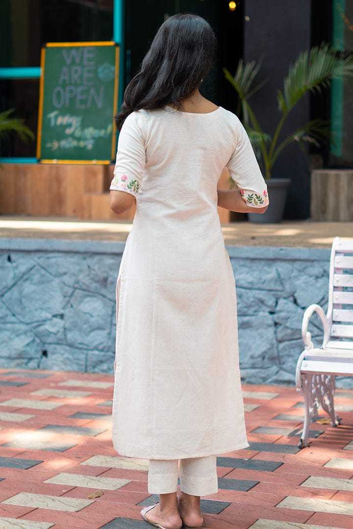 Women?s Cotton Kurta Suit Set with Palazzo Pants & Dupatta(L) - Image 3